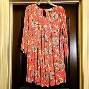 UMGEE Boho Floral Oversized Dress, Pink - Size Medium